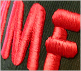 An example of custom puff 3D embroidery