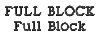 Embroidery font Full Block