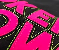 photo of an a 1 layer applique in bright pink felt