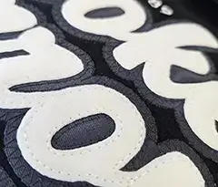 photo of 2-layer applique with white and grey