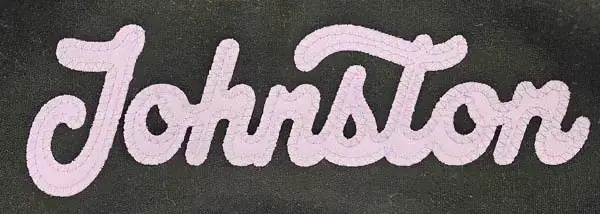 photo of 1-layer purple Johnston applique