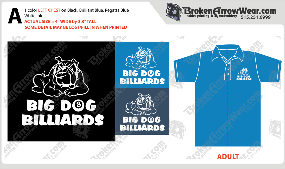 Big Dog Billiards screenprint