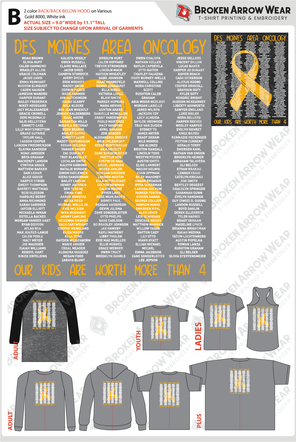 Des Moines Area Oncology Moms Screen Printing screen print