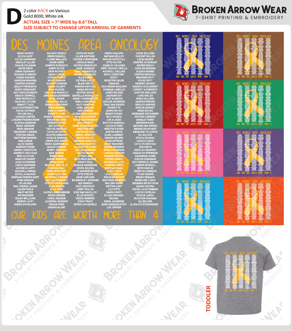 Des Moines Area Oncology Moms Screen Printing screen print