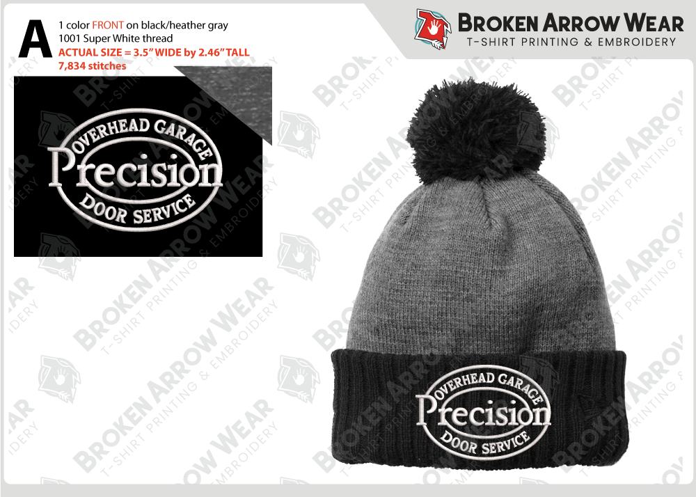 Precision Garage Door of Des Moines Embroidery embroidery