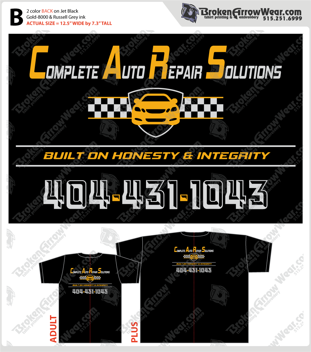 Complete Auto Repair Solutions ScreenPrint screen prinitng