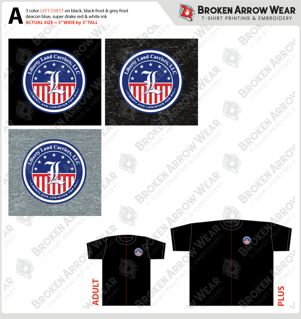 Liberty Land Carriers, LLC screen printing