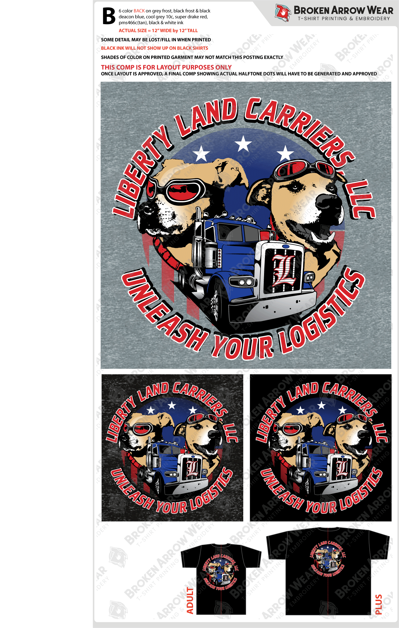 Liberty Land Carriers, LLC screen printing