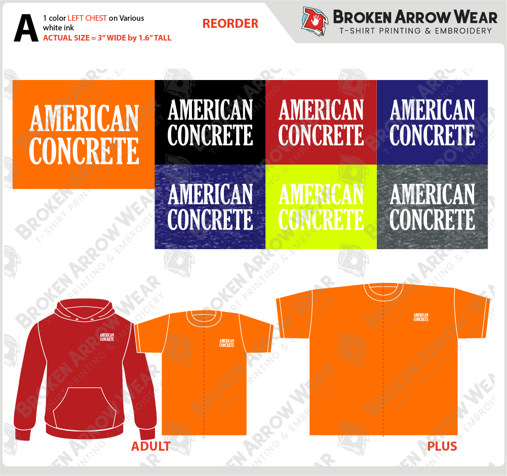 American Concrete Foundations Inc. screenprinting