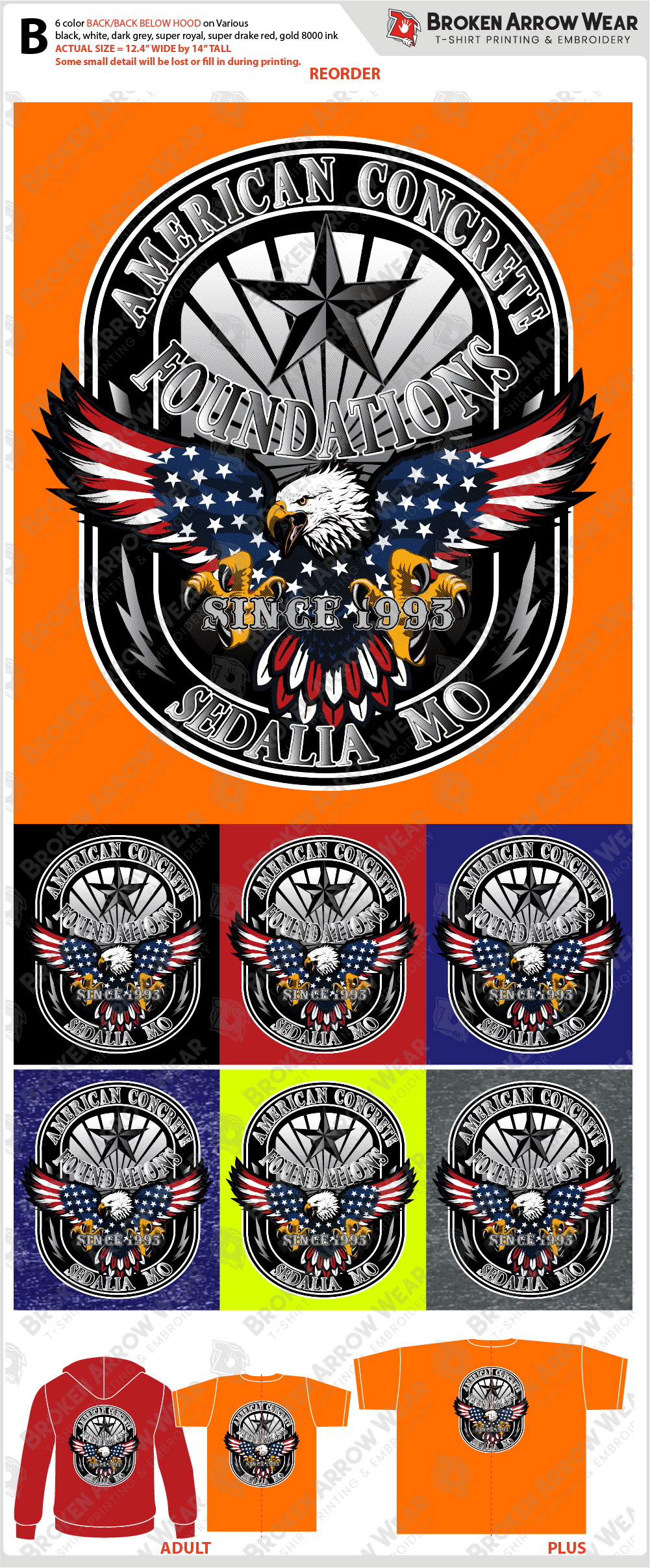 American Concrete Foundations Inc. screenprinting