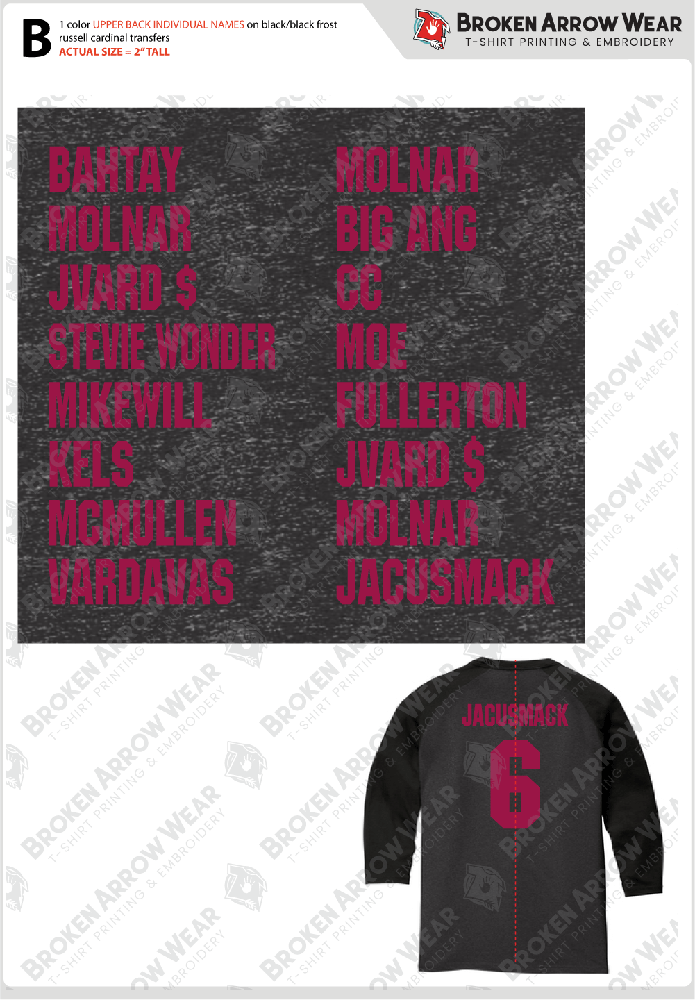 Catullo Prime Meatheads Individual Name screenprinting