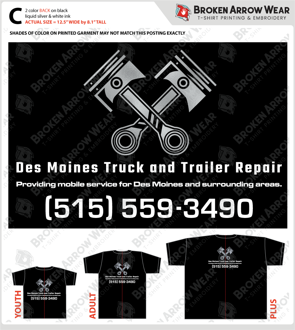 Des Moines Truck & Trailer Repair Individual Name screenprinting