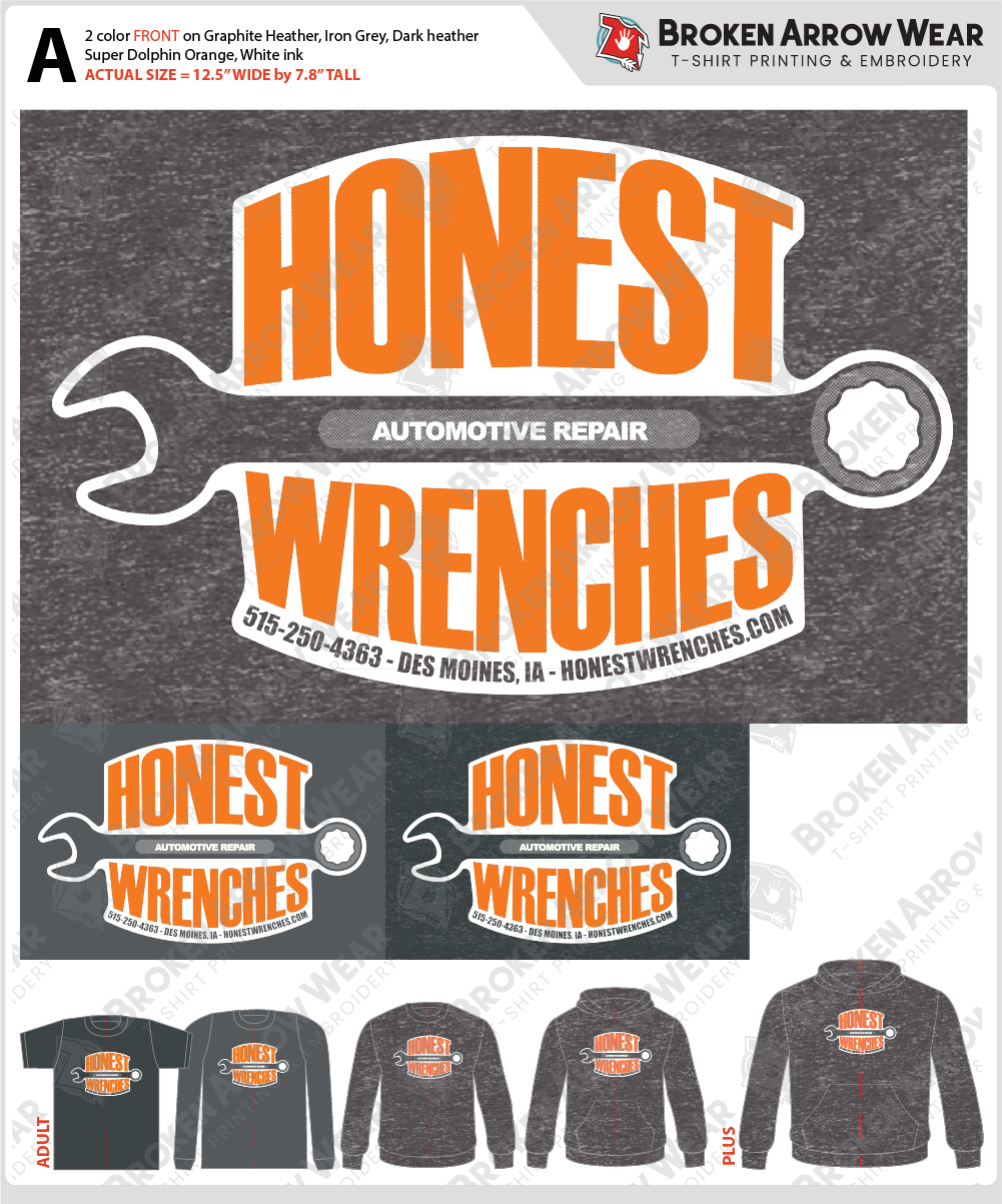 Honest Wrenches screen printing