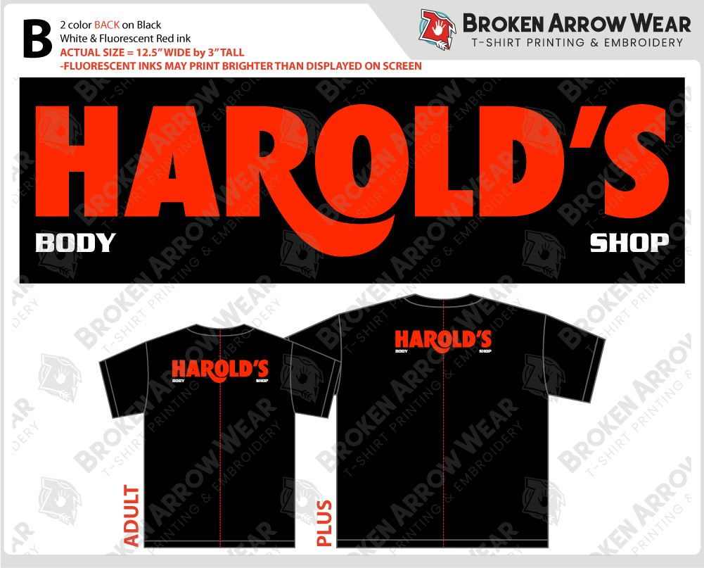 Harold's Body Shop screen print