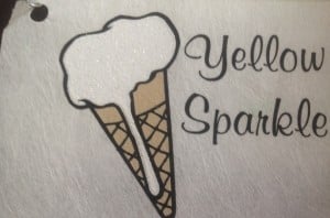 yellow sparkle ink