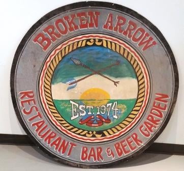 The Broken Arrow Bar's original sign
