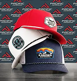 2 custom embroidered 5-panel hats