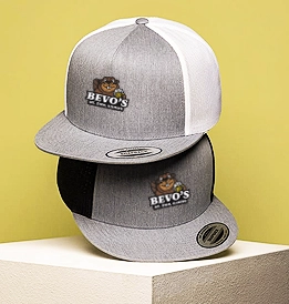 2 custom embroidered 5-panel hats