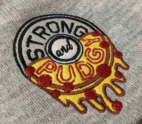 embroidery on a no minimum hoodie