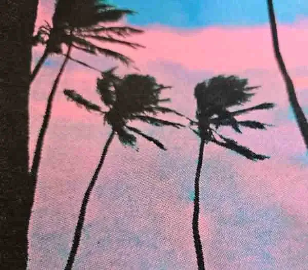 multi-color screen print on a performance t-shirt