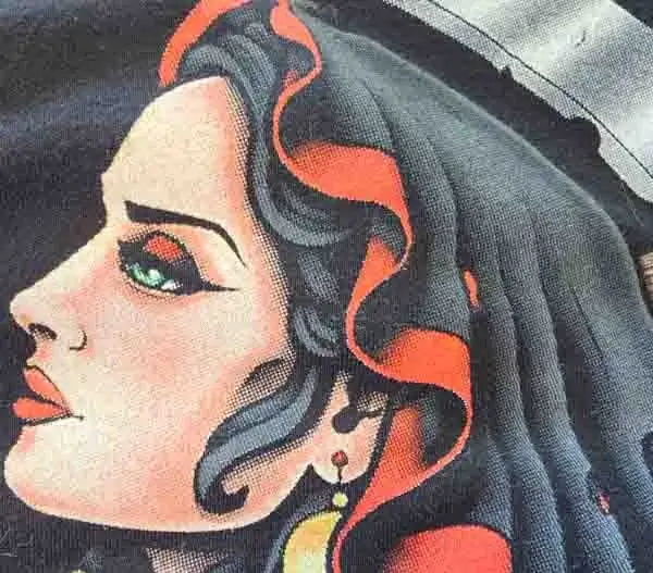 screen printed design on a polo shirt