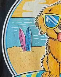 a dtg print of a dog on a t-shirt