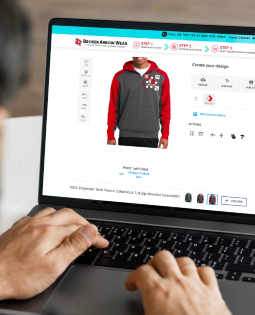 Design custom quarterzip hooded sweatshirt online
