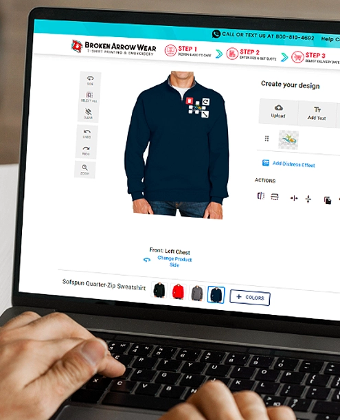 Design custom quarterzip sweatshirt online