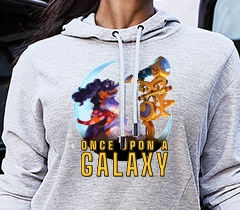 person wearing a military green crewneck with a photographic dtf print