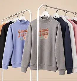custom mock neck sweatshirts