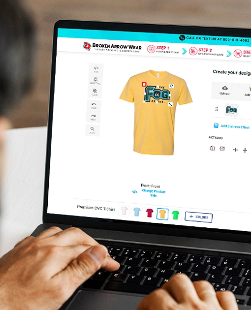photo of the online design tool that can be used to design any dtf products