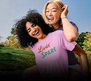 women wearing a custom crew neck t-shirt