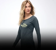 women wearing a custom long sleeve t-shirt