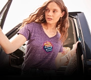 women wearing a custom v-neck t-shirt