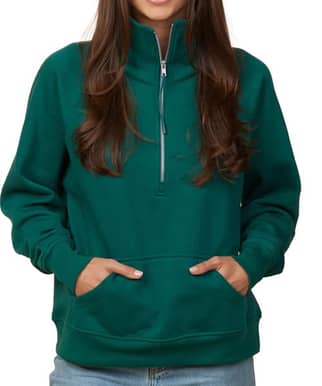 Enza EZ311 9oz Ladies' Cotton/Poly Relaxed Fit Boxy 1/2 Zip Fleece