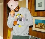 man wearing a custom sweatshirt