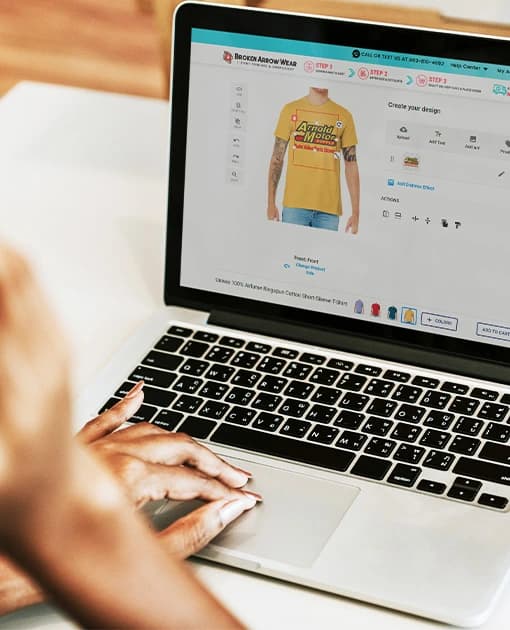 person using the online design studio