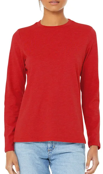 woman wearing the Bella+Canvas long sleeve t-shirt