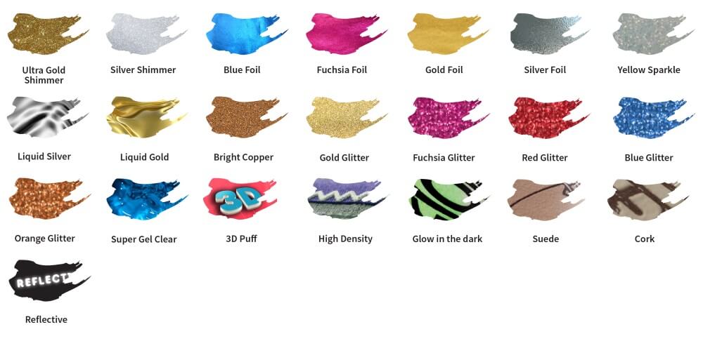 ink colors for t shirts